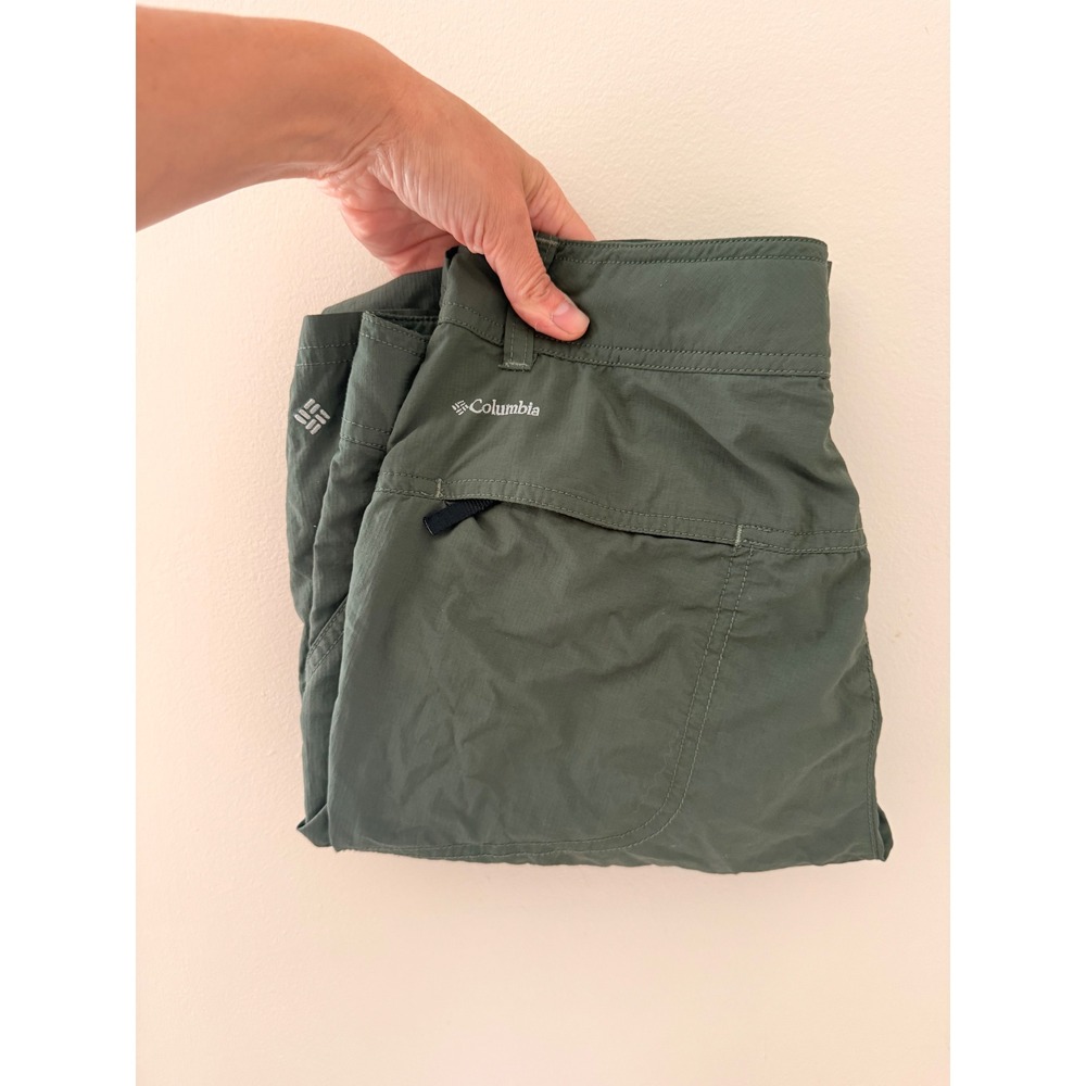 Columbia Omni-Shade Hiking Pants Womens Olive Green Cargo Outdoor Trousers 2‎